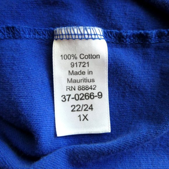 Woman Within Blue V Neck Tee Shirt Size 1X - Picture 8 of 8